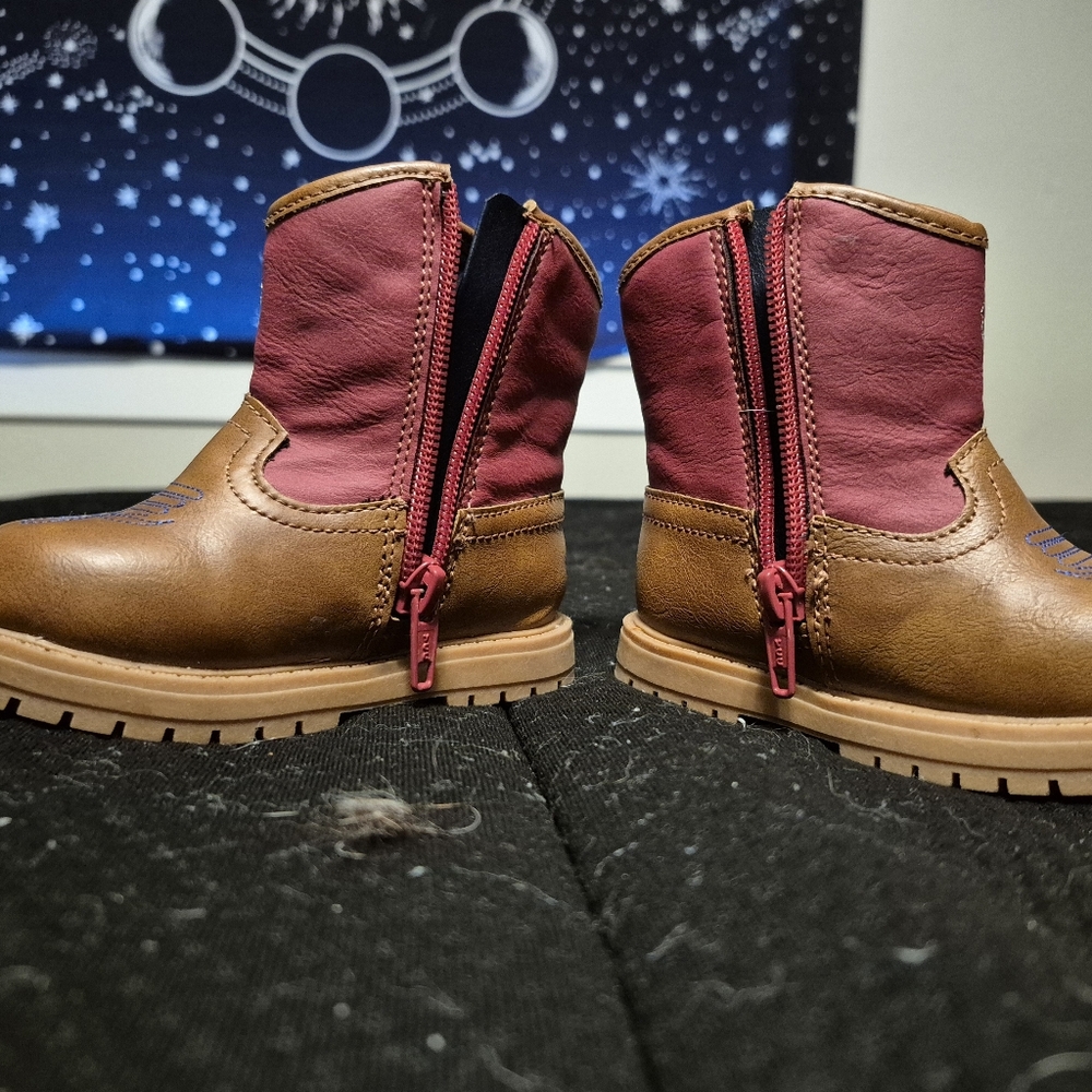 Brown and Red Kids' Cowboy Boots - Picture 6 of 7
